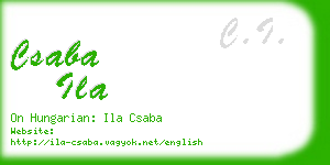 csaba ila business card